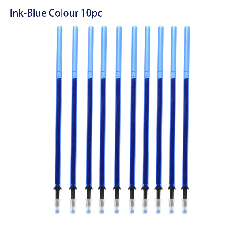 Ink-blue colour 10/коробка со стирающимися чернилами волшебный гель ручка студенческий экзамен запасные ручки синего цвета темно-синий/черный/красный письменные принадлежности канцелярские принадлежности шариковая ручка - Цвет: Ink-blue colour