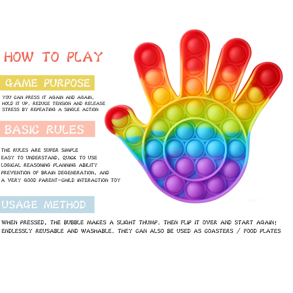 

Push Bubble Sensory Toys Relieve Stress, Anti-stress Toys Adult Children's Educational Toys Silicone Keychain