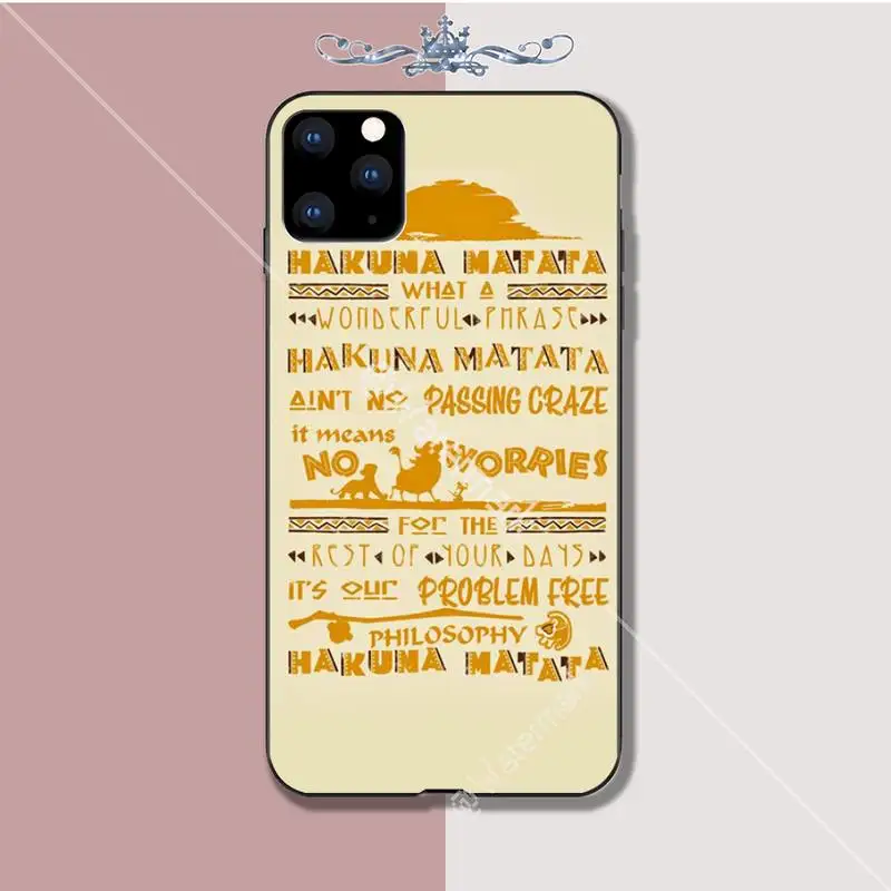 Роскошный чехол для телефона Hakuna Matata The Lion King Iphone 5s Se 2020 6 6s 7 8 Plus X Xs Max Xr 11 Pro |