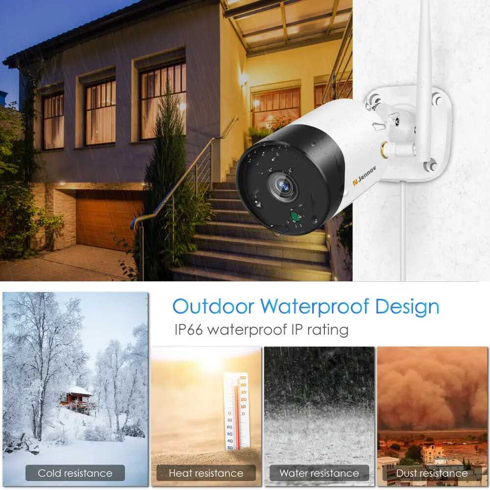 

Jennov Wireless HD 2MP 1080P 2 Way Audio WIFI High-definition Infrared Night Vision Security Outdoor Camera IP CCTV Camhi APP