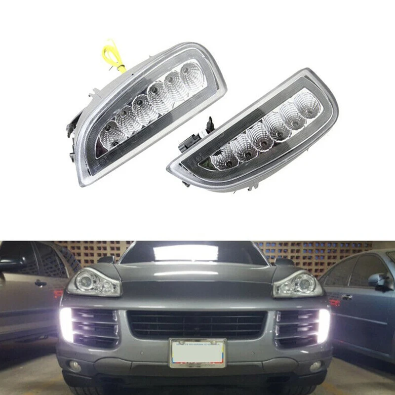 

DWCX 12V 95563118102 передний бампер автомобиля DRL Singal противотуманная фара подходит для Porsche Cayenne 957 Facelift 2007 2008 2009 2010