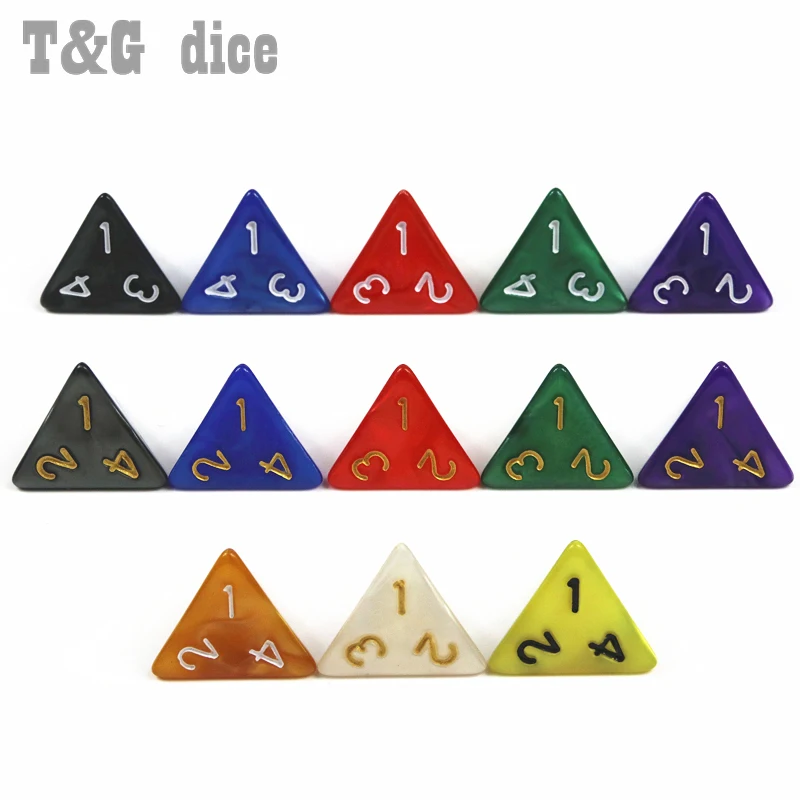 Горячая Распродажа D4 кубики 10 шт для DND 4 сторонние игры в кости красивые Цвета
