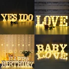 Светодиодный ночник, пластиковый, с буквенным номером, для дома и улицы, вечерние, свадебные украшения на День святого Валентина