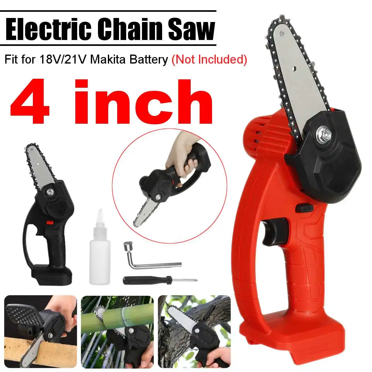 

550W Electric Chain Saw Lithium Battery Mini Pruning One-handed Garden Tool With Chain Saws for 18V/21V Makita Battery