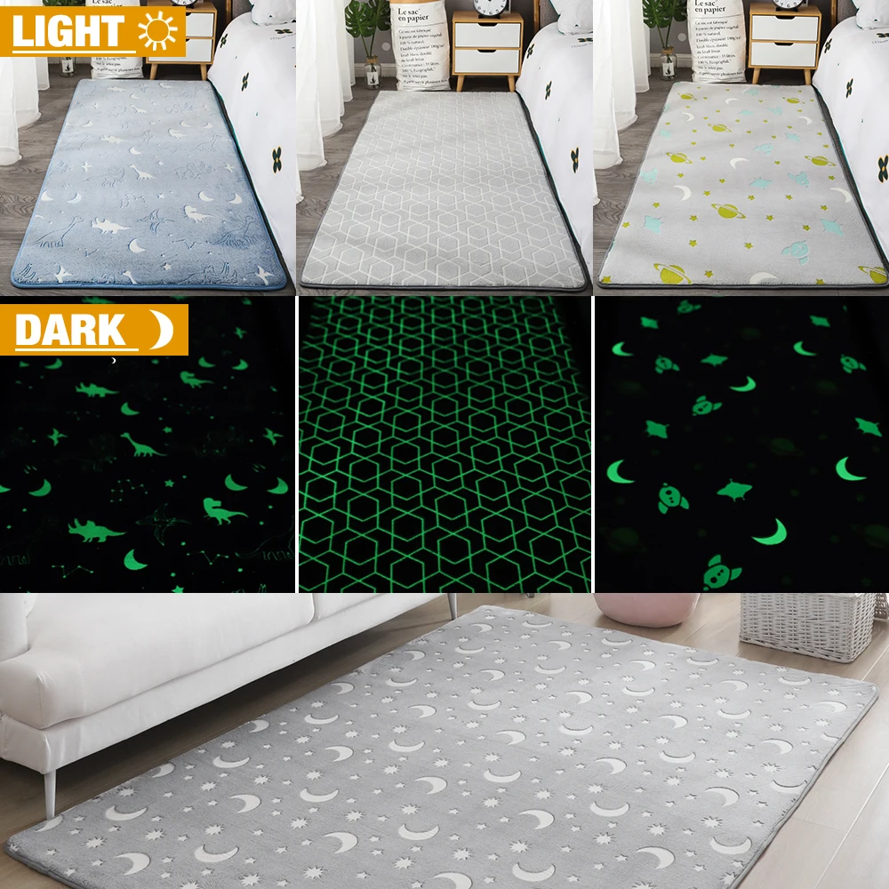 

Thick Carpet for Living Room Luminous Plush Rugs Children Bed Room Fluffy Floor Carpets Bedside Home Decor Rugs Sofa Velvet Mat