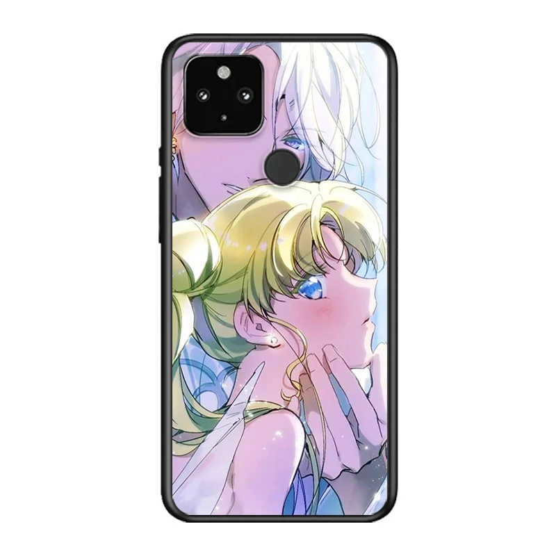 

Lovely Anime Sailor Moon Soft TPU Silicone Black Cover For Google Pixel 5 4A 5G 4 XL Phone Case