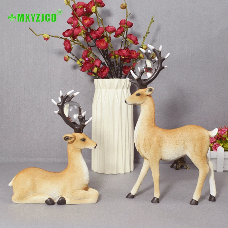 Пара стеклянных шариков лося украшение из смолы скульптура животного свадебные