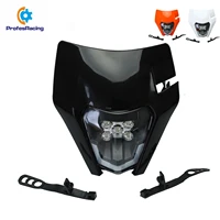 12v led motorcycle headlight fairing headlamp e8 emark for sx f sx exc xc w xc f wr drz klx kx yz f dirt bike fairing mask