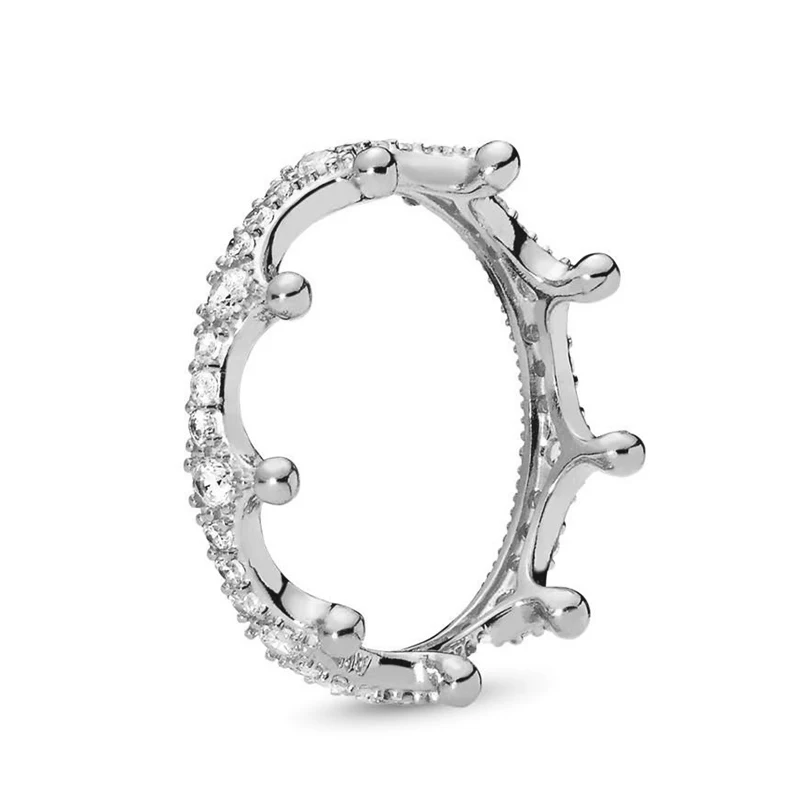 Серебряное кольцо в форме короны в форме сердца для женщин, европейские оригинальные кольца на палец, свадебные ювелирные изделия, 50 стилей, Прямая поставка