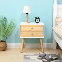 bedside cabinet wood and white color table nightstand storage bedroom furniture 2 drawers chest modern bedstand cabinet hwc