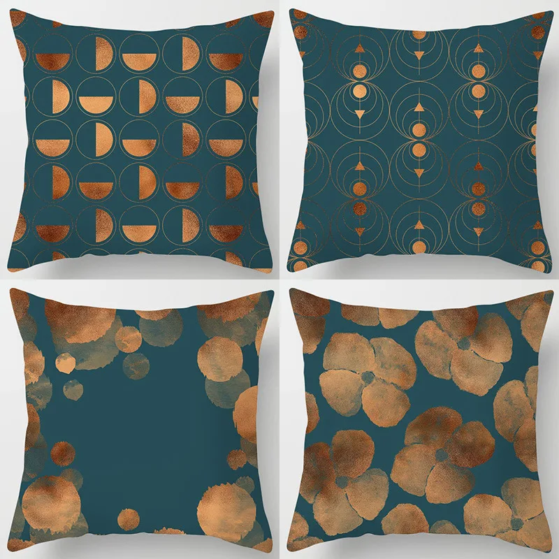 

Yaapeet 1pc Floral Printed Throw Pillow Case Polyester Plant Printed Cushion Decorative Dots Printed Cushion Cover for Bedroom