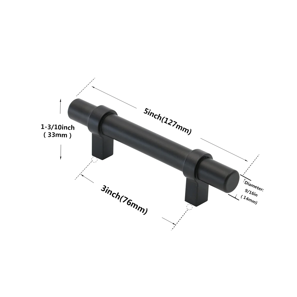 Hole Centers 76mm Черные ручки для кухонного шкафа, современные ручки для ящиков, 1 упаковка, ручки для ящика, ручки для шкафа - Цвет: Hole Centers 76mm