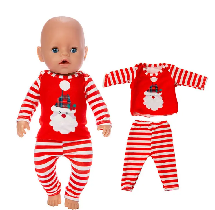 

2019 New Christmas Dolls Clothes Suit Fit For 43cm Baby Doll 17inch Reborn Baby Doll Accessories