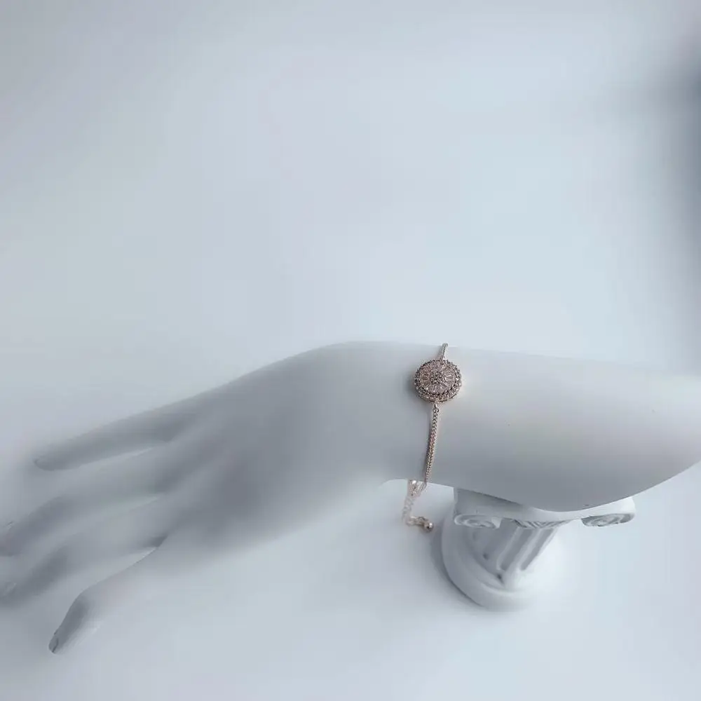 NEW ROSE GOLD COPPER ALLOY GLASS CHAIN BRACELETS FASHION JEWELRY WEDDING PARTY GIFTS FEMALE ACCESSORIES GOOD QUALITY | Украшения и