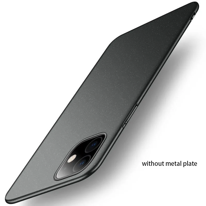 normal black Для iPhone 11 Pro чехол матовый, в стиле AI Xuan iPhone 11 металлический пластиковый магнитный автомобильный держатель Крышка для iPhone 11 Pro Max - Цвет: normal black