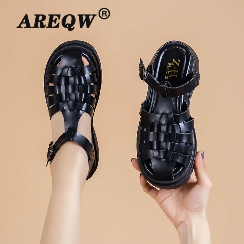 

Women Sandals Leather Comfortable Beach Outdoor Women Shoes 2021 New Fashion Ladies Casual Outdoor Female Sneakers