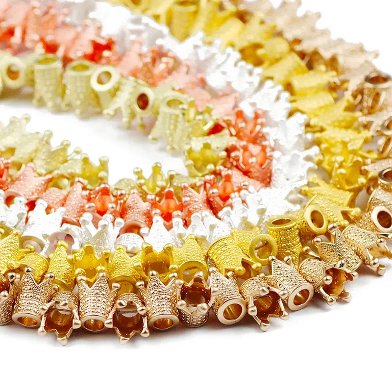 ZHBES 13 мм 5 шт. натуральный камень Золотая матовая императорская корона