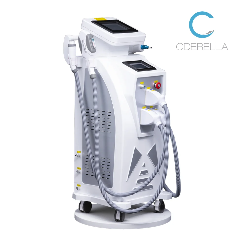 

OPT/IPL Laser E-Light Permanent Hair Removal Machine Double Screen 1064nm 532nm 1320nm NG-YAG Tattoo Removal With Carbon Peeling