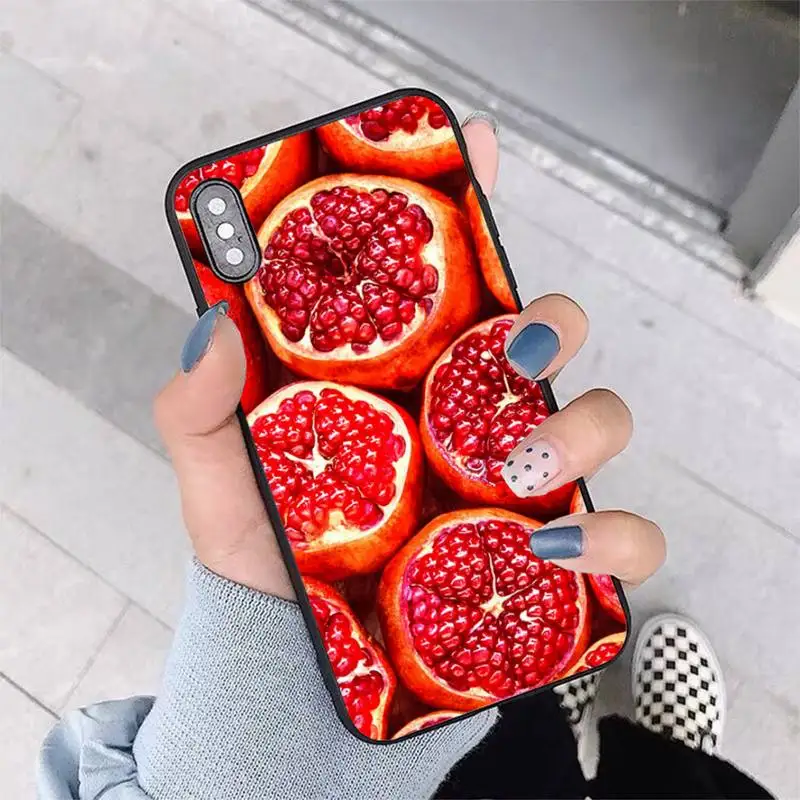 Чехол для телефона с изображением фруктов Красного граната и вишни iPhone 13 11 12 pro XS