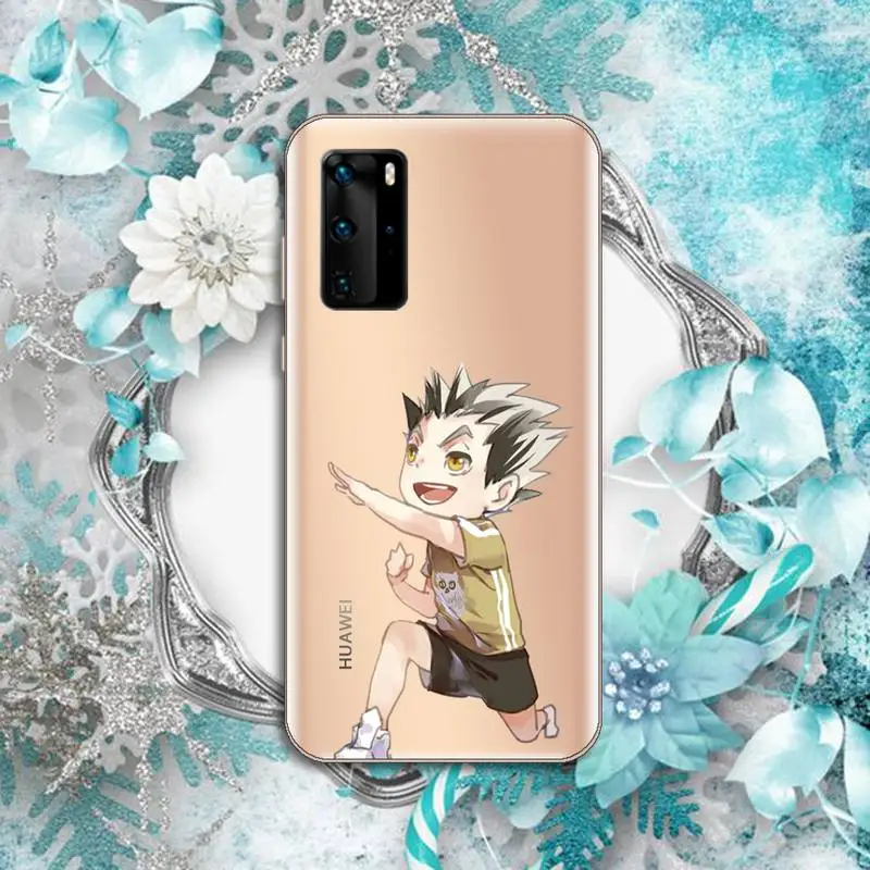 

Anime Haikyuu Hinata Attacks Phone Case Transparent for huawei honor P 40 30 20 lite Pro 10 i 8 9 x p smart 2019