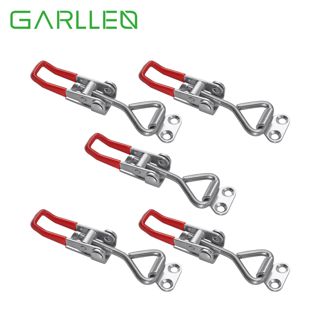 GARLLEN 5Pcs Lockable Toggle Catch Latch Lock Clamp Hasp Lever Handle Draw Latch For Door Cabinet Stainless Steel / Zinc alloy