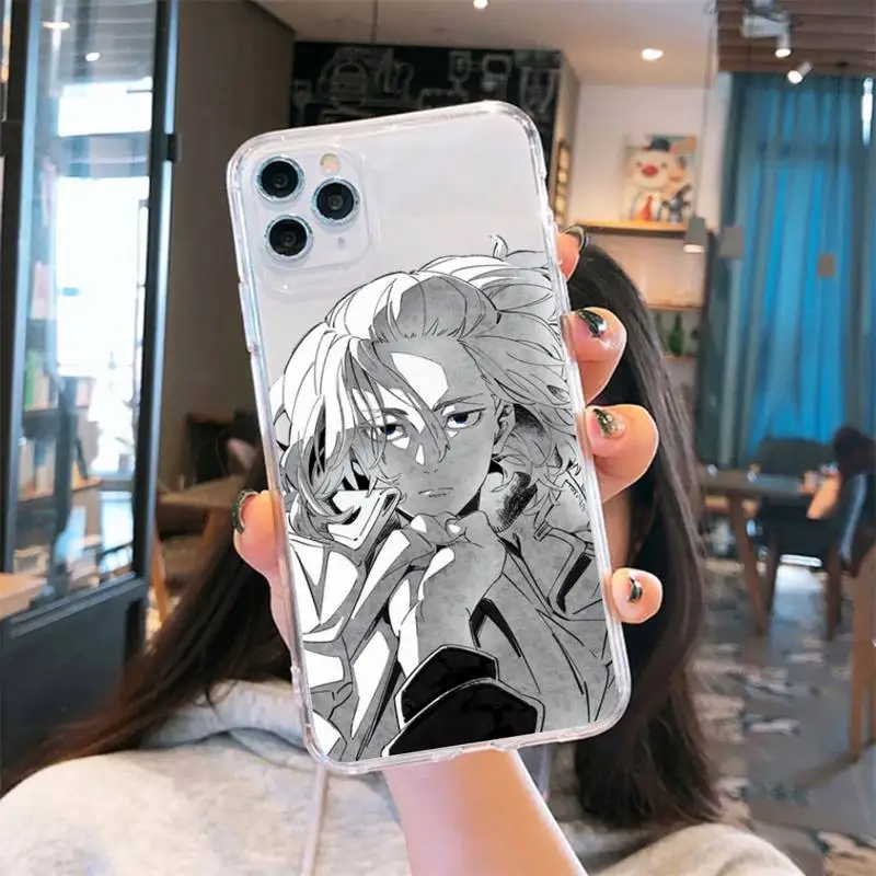 hot anime tokyo avengers mikey draken phone case transparent for iphone 6 7 8 11 12 13 s mini pro x xs xr max plus back cover free global shipping