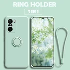 Чехол для Xiaomi Redmi Note 10, 9, Mi 10T, 11 Pro, Ультратонкий силиконовый чехол с кольцом-держателем для Redmi K40, K30s, POCO F3, X3 NFC