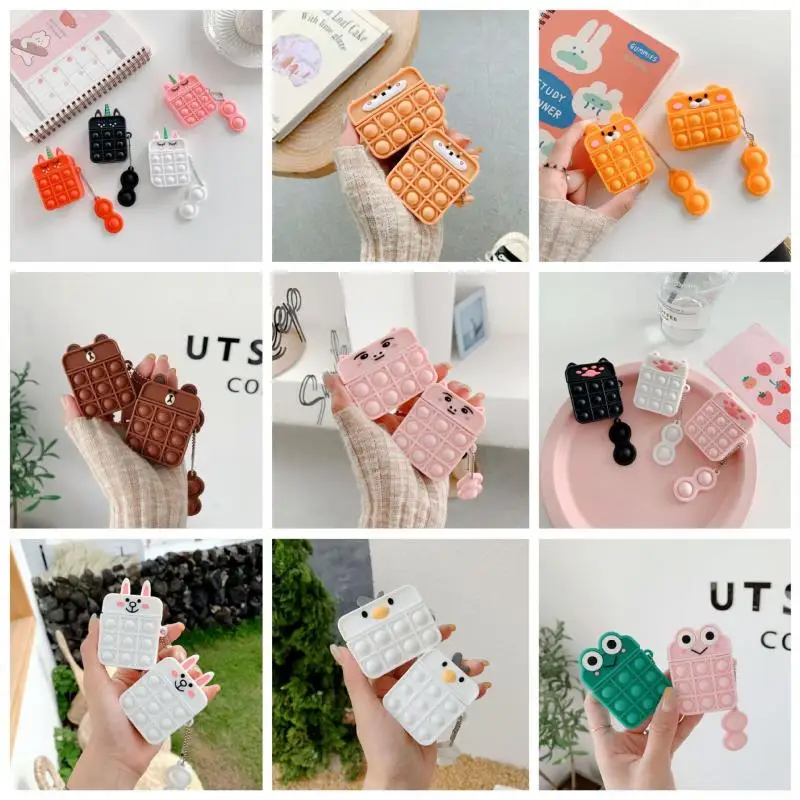 

Fidget Toys Kawaii Unicorn Popits Relief Toys for Autism Protective Cute Anime Cover Headset Protector for Air Pods Pro