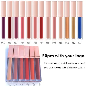 Блеск для губ с логотипом заказчика, водостойкая Матовая жидкая помада, стойкий блеск для губ, 19 цветов