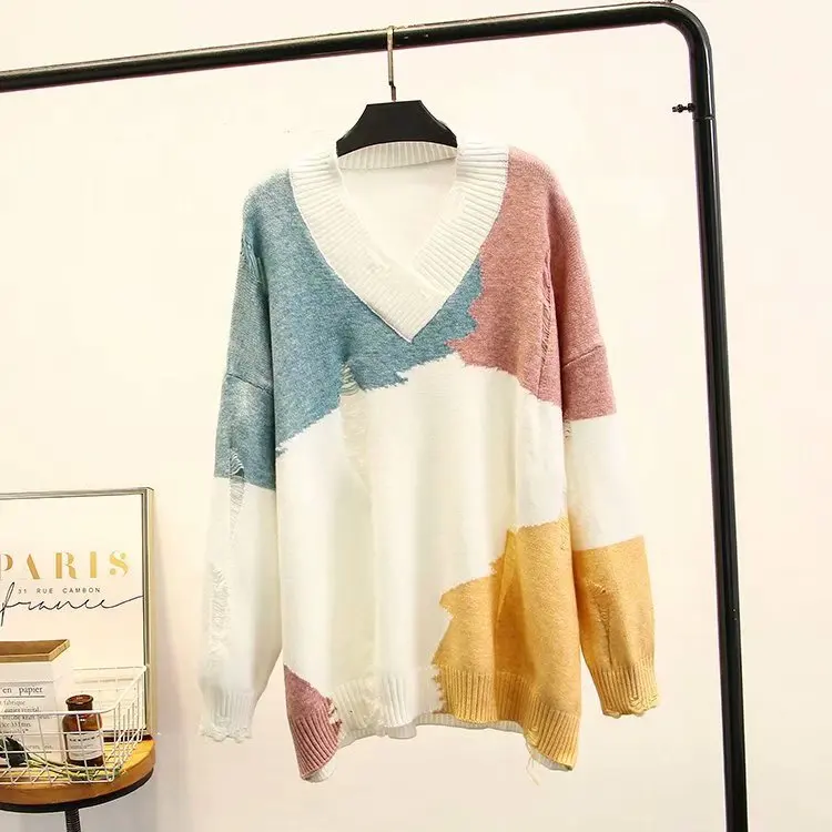 Повседневные незаменимые свитера размера плюс осень 2019 женские модные свободные