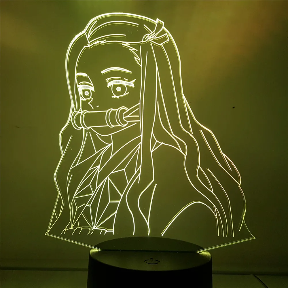 Демон убийца фигурку аниме 3D Цвет светодиодные рисунок Kimetsu без Yaiba камадо Nezuko