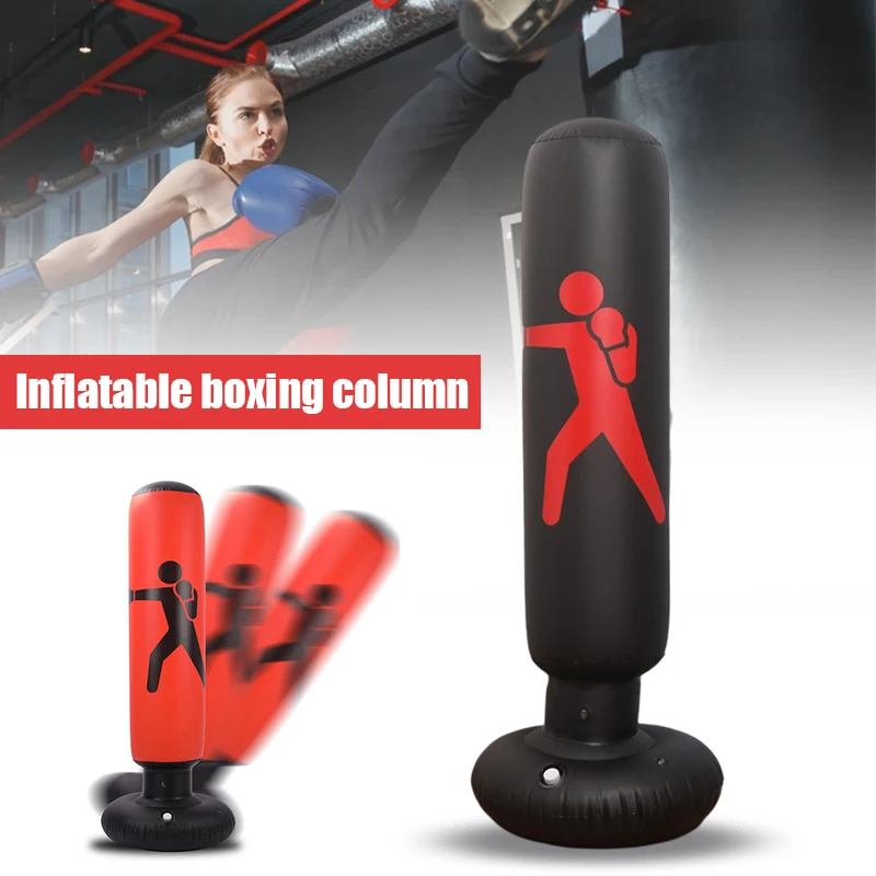 

Inflatable Boxing Punching Bag 360 Degree Rotatable Tumbler Sandbags Practice Fitness Vertical Boxing Column jlrr