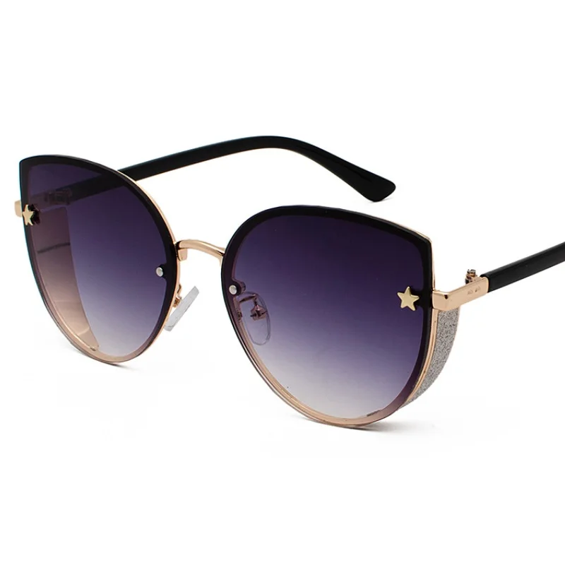 

Luxury Glamour Cat Eye Sunglasses For Women Designer Brand Cateye Sun Glasses Woman Fashion Shades