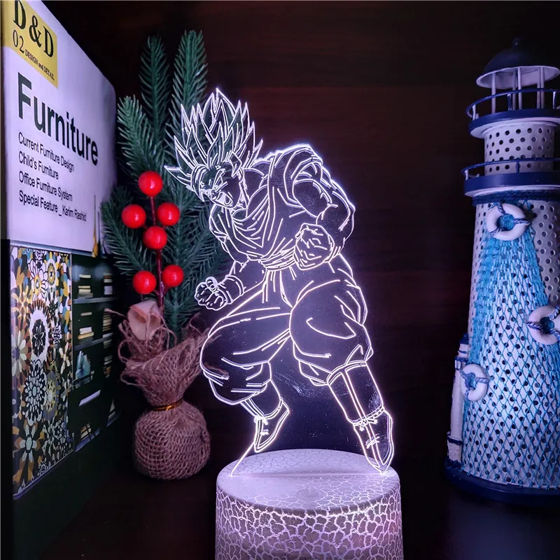 Лампа в стиле аниме Драконий жемчуг Z ночсветильник 3D с питанием s Goku