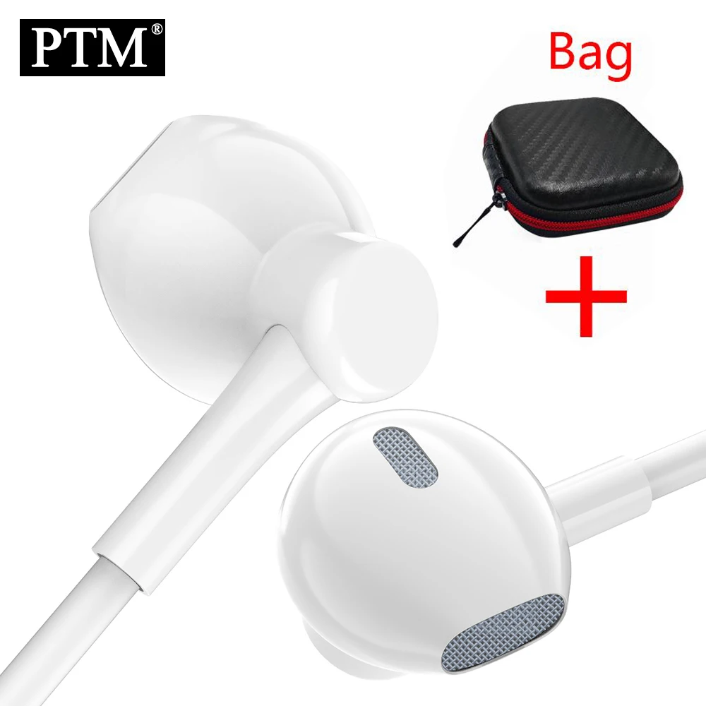 PTM горячая Распродажа наушники-вкладыши гарнитура с микрофоном регулятор