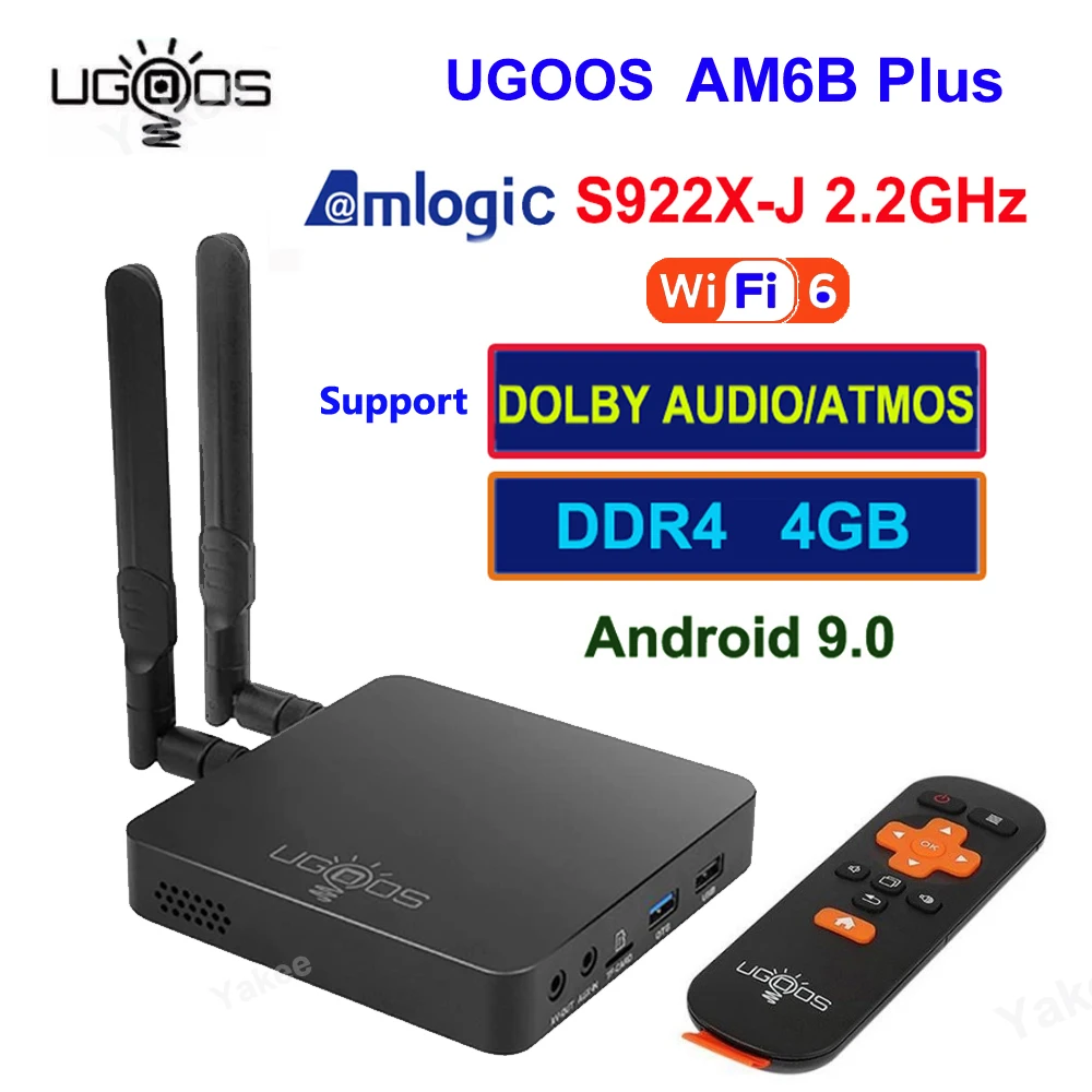 ТВ-приставка UGOOS AM6B Plus Android 9 0 Amlogic S922X-J 4 ГБ/32 ГБ 2 4G 5G Dual WiFi BT 5 4K HD медиаплеер