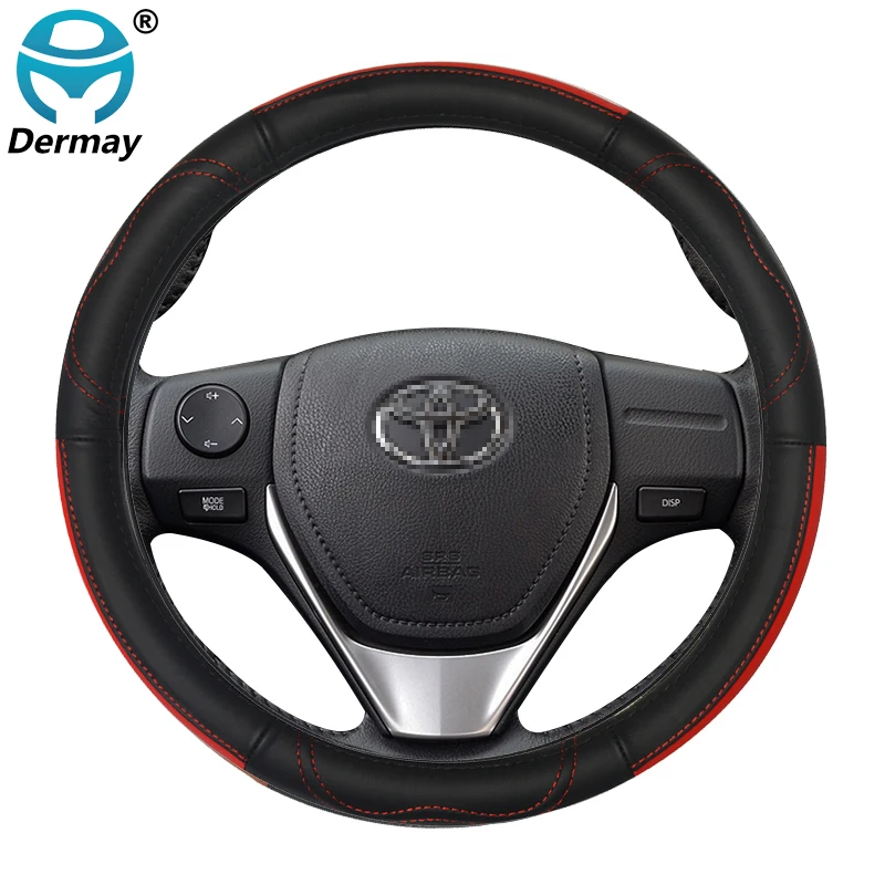 Чехол рулевого колеса автомобиля DERMAY из натуральной кожи для Toyota Prius 20 30 C V