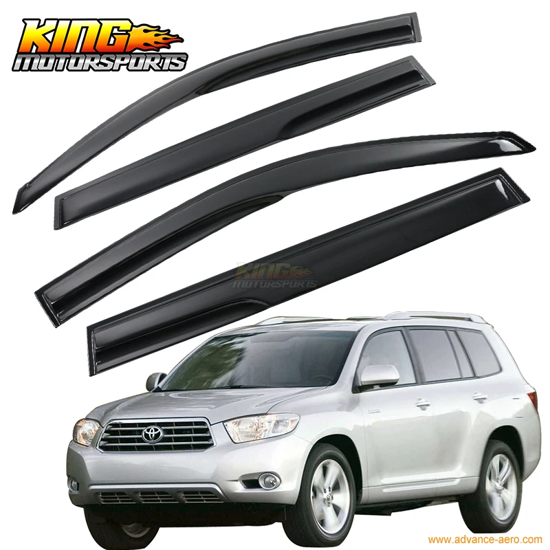 Подходит для 08 13 Toyota Highlander smokled Aero JDM ветрозащитные дефлекторы наклеиваются на