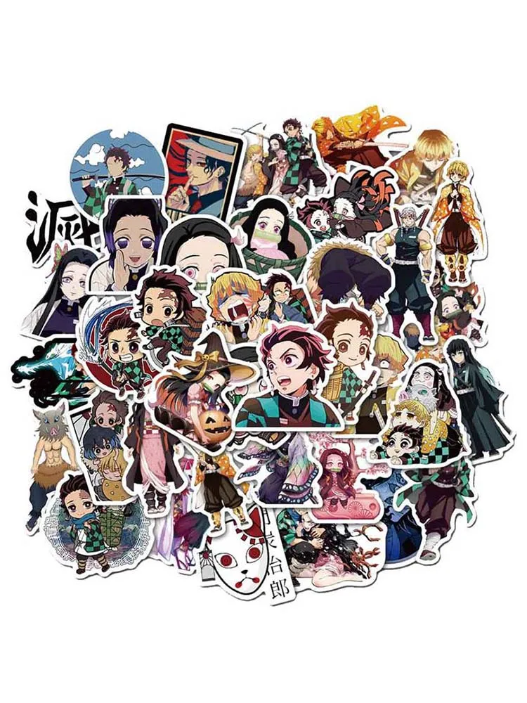 

50pcs Anime Demon Slayer: Kimetsu no Yaiba Graffiti Sticker Scrapbook Decor PVC Stationery Stickers School Office Supply