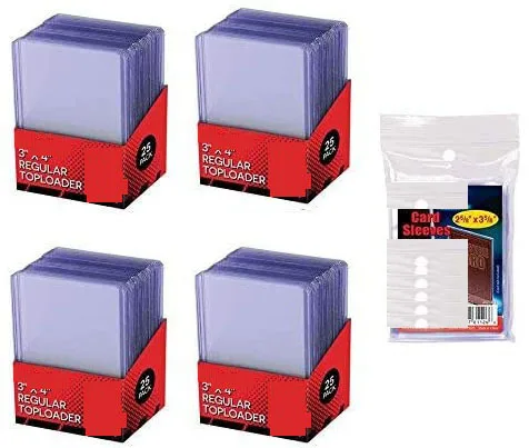 

Hot Sale 25Pcs Ultra Clean 3" x 4" Clear Regular Top Loaders Clear Soft Sleeves Sports Cards 35PT Rigid Plastic Toploader