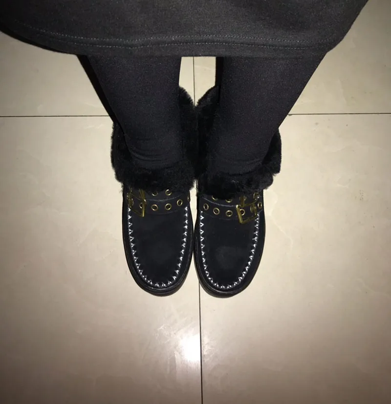 На каблуке слипоны пушистый лифт Flatform батильоны тепло Зимние снегоступы сапоги для женщин женские ботильоны обувь платформе Harajuku Muffin австралиец мода женская китайский женский короткая