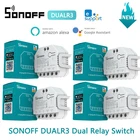 1-10 шт. SONOFF DUAL R3 2 Gang двойной релейный модуль DIY Мини умный выключатель измеритель мощности умный дом eWeLink Alexa Google домашний контроль