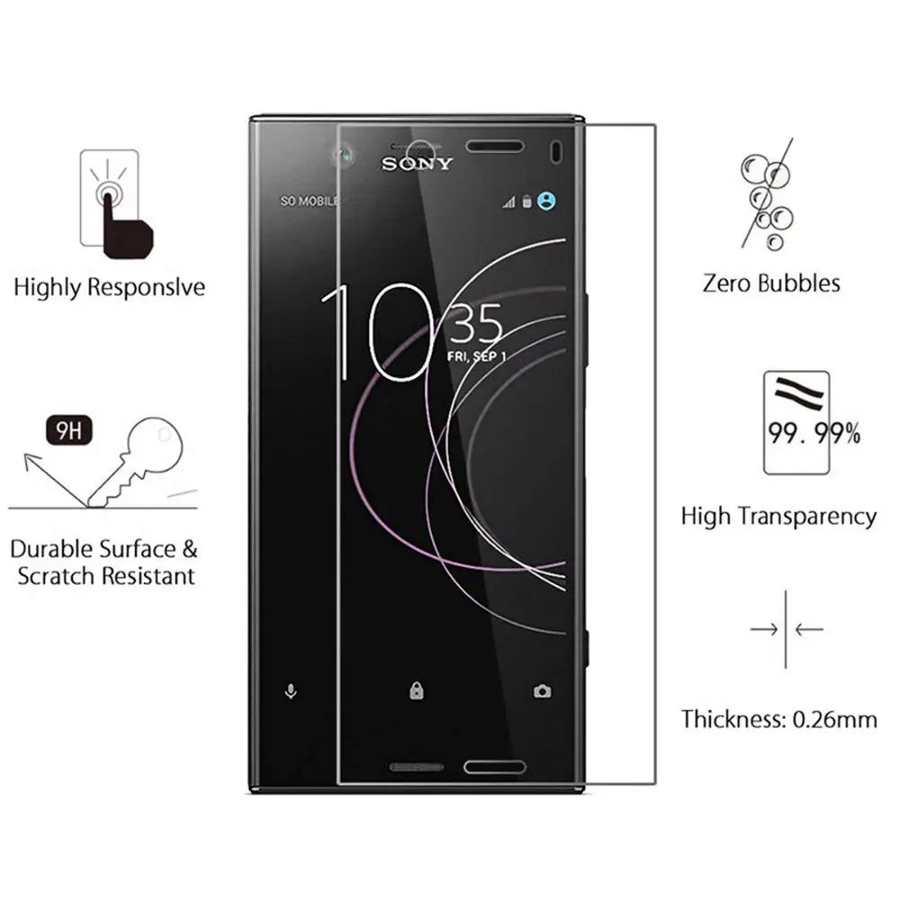Чехол из закаленного стекла для SONY Xperia X XC XZ XZ1 XZ2 Compact L1 L2 L4 Защитное стекло экрана