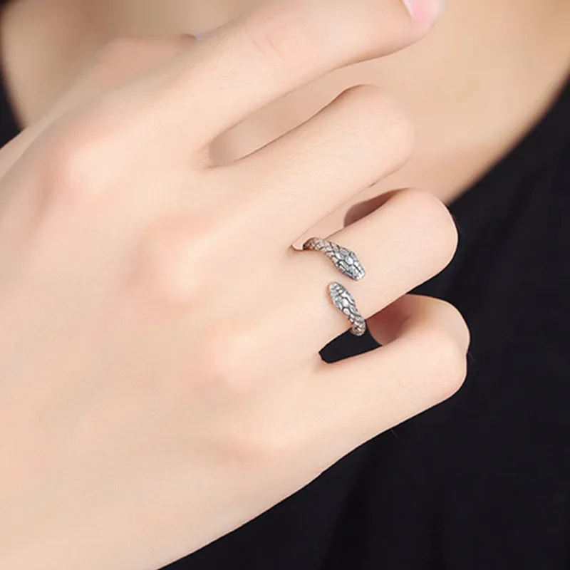 

Hot Vintage Snake Open Rings For Women Men Design Finger Ring Jewelry Accessories Statement Retro Animals Ring Girls Gifts