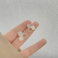 new fashion exquisite geometric circle earrings for women 2021trendy temperament silver needle earring party jewelry accessories