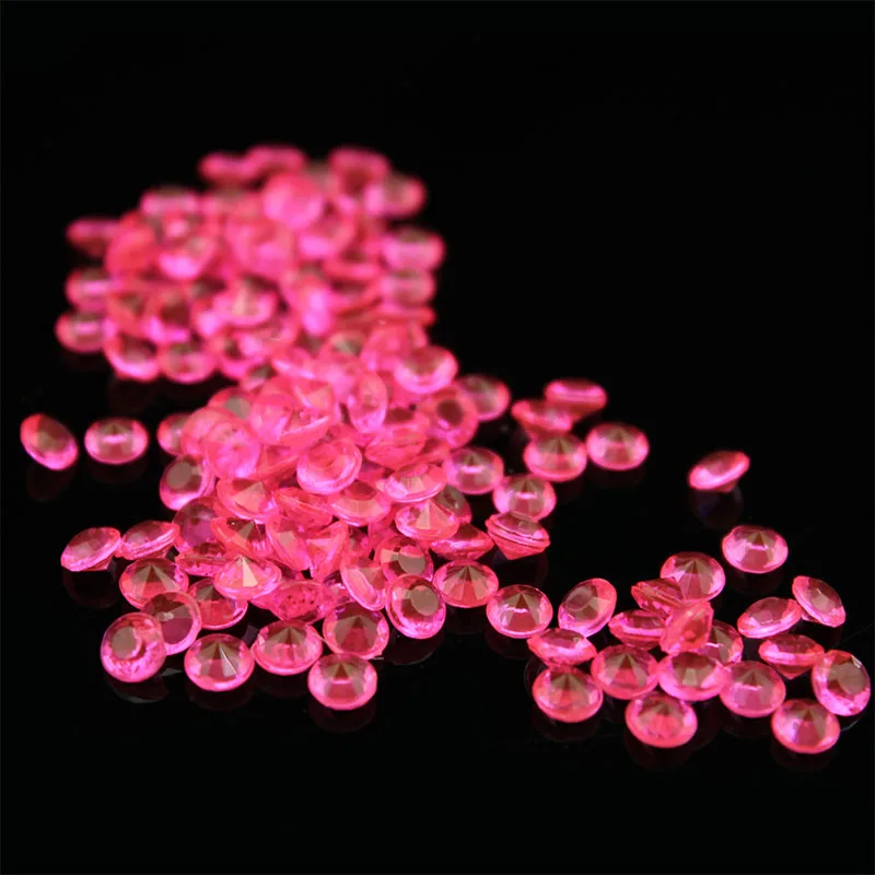 Hot Pink Алмазные свадебные конфетти декорация драгоценные камни 8 мм 2CT 2000 шт. в упаковке, Разбрасыватели конфетти для стола, прозрачные кристаллы, центральный элемент, вечерние принадлежности - Цвет: Hot Pink