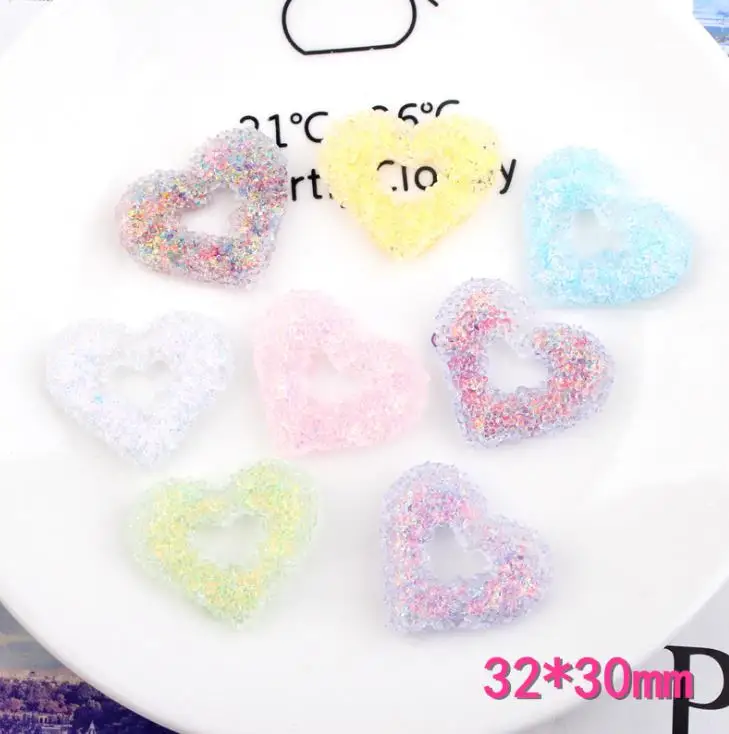 

Glitter kawaii Starfish butterfly stars,heart,Kawaii Resin Flatback Cabochon for Hair Bow Center DIY Children Hair Accessories