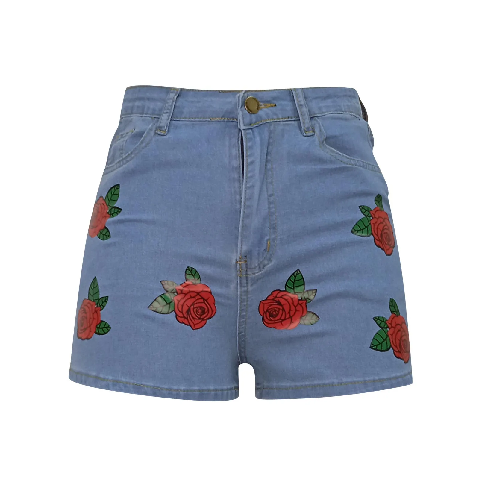 

40# Strawberry Embroidery Denim Shorts Frayed Tassel Ripped Jeans Multicolor Pants Jeans Streetwear Jeans For Girls With Pocket