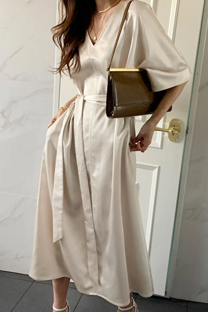 Женское однотонное платье Вечерние завышенной талией элегантное праздничное