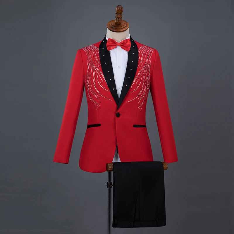 Блестящие мужские стразы костюмы облегающие строгие для свадьбы и жениха мягкие